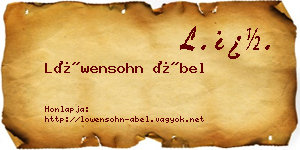 Löwensohn Ábel névjegykártya